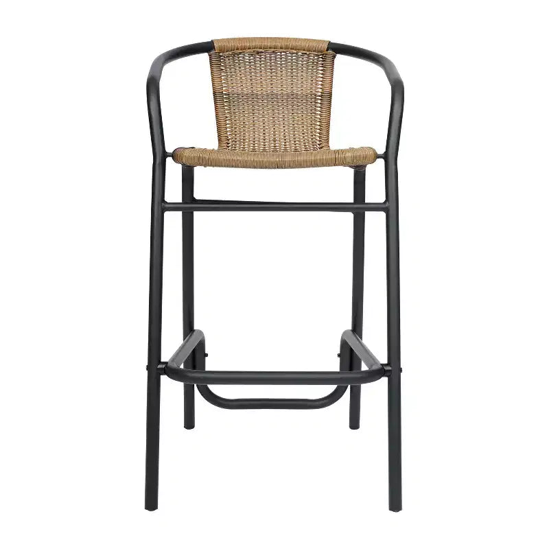 Tabouret de bar en rotin style restaurant, intérieur/extérieur