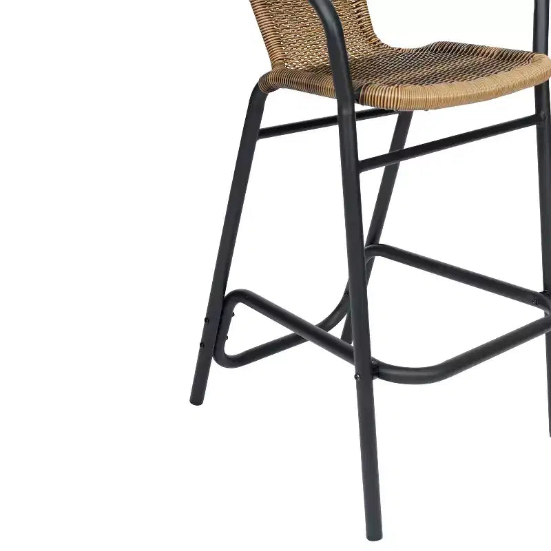 Tabouret de bar en rotin style restaurant, intérieur/extérieur