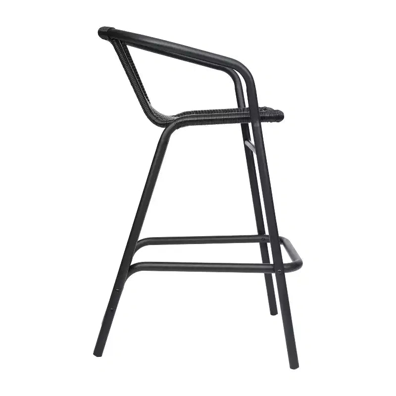 Tabouret de bar en rotin style restaurant, intérieur/extérieur