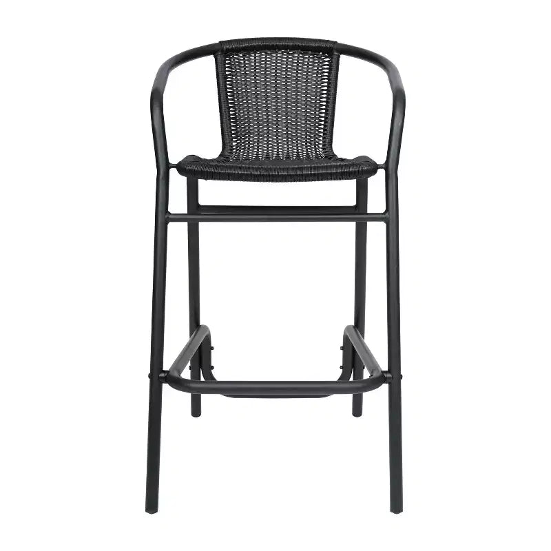 Tabouret de bar en rotin style restaurant, intérieur/extérieur