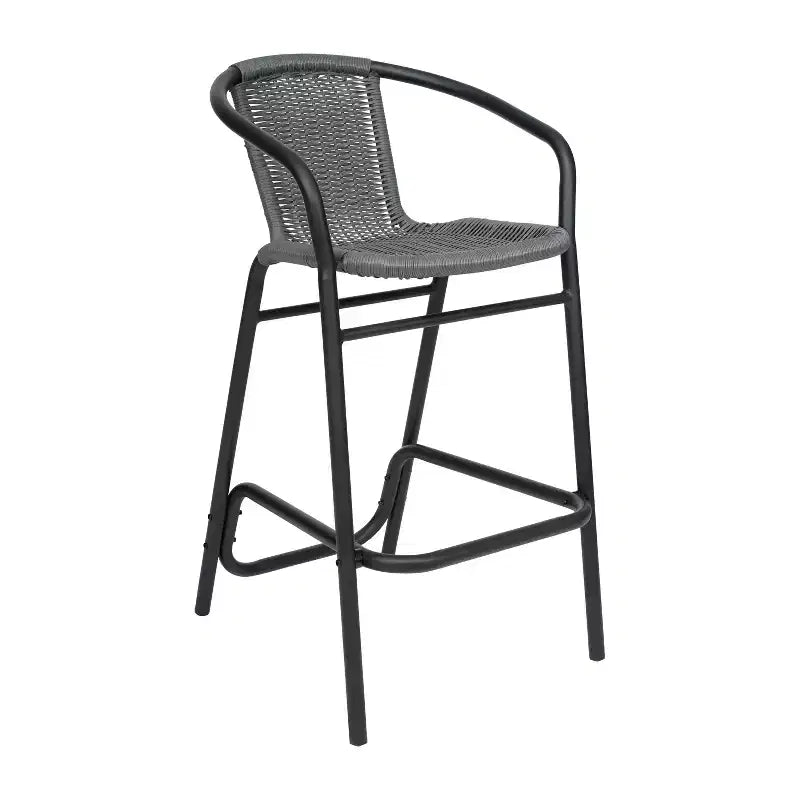 Tabouret de bar en rotin style restaurant, intérieur/extérieur