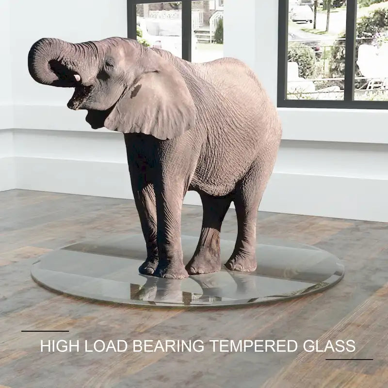 Round Tempered Glass Table Top Clear Glass Thick Round Polished Edge