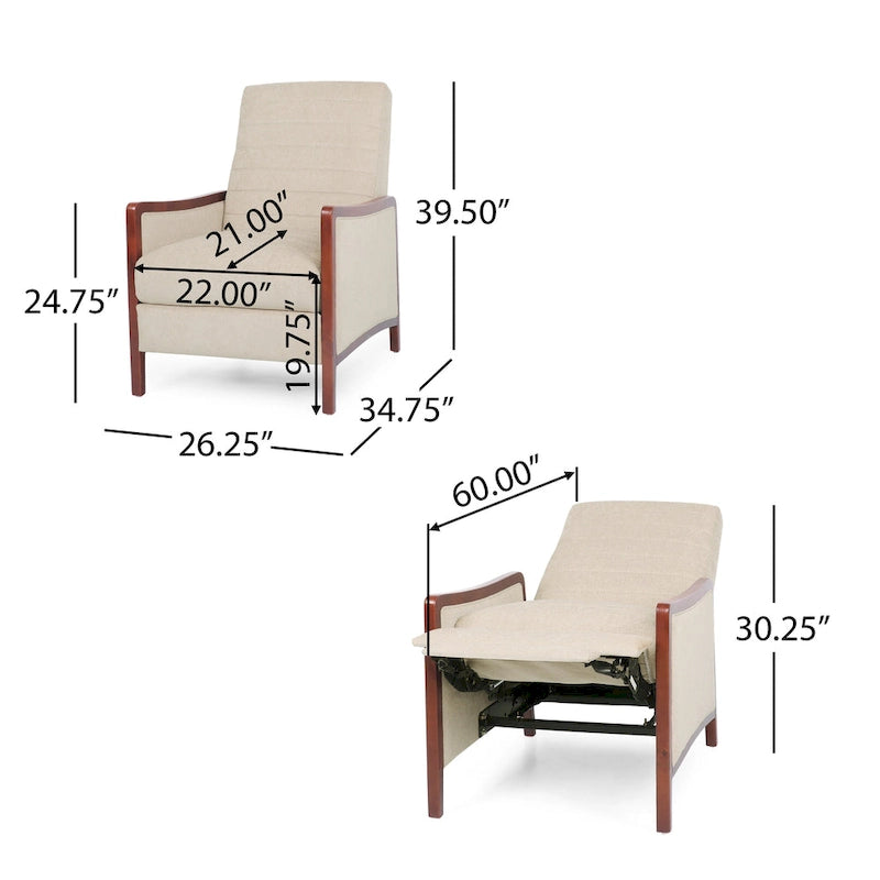 Anaura Channel Stitch Pushback Recliners by Christopher Knight Home