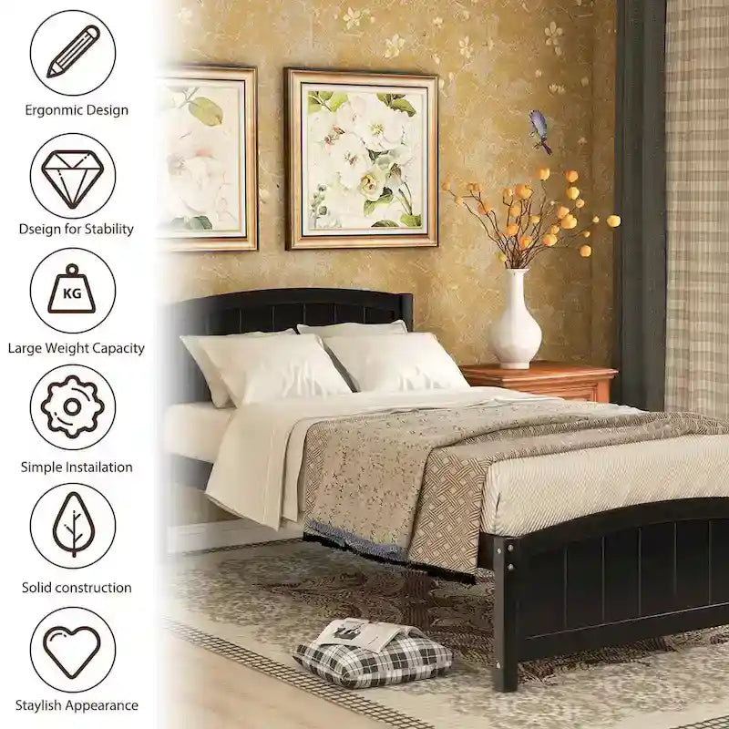 Twin Size Wood Platform Bed