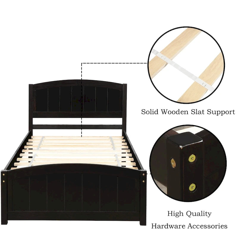 Twin Size Wood Platform Bed