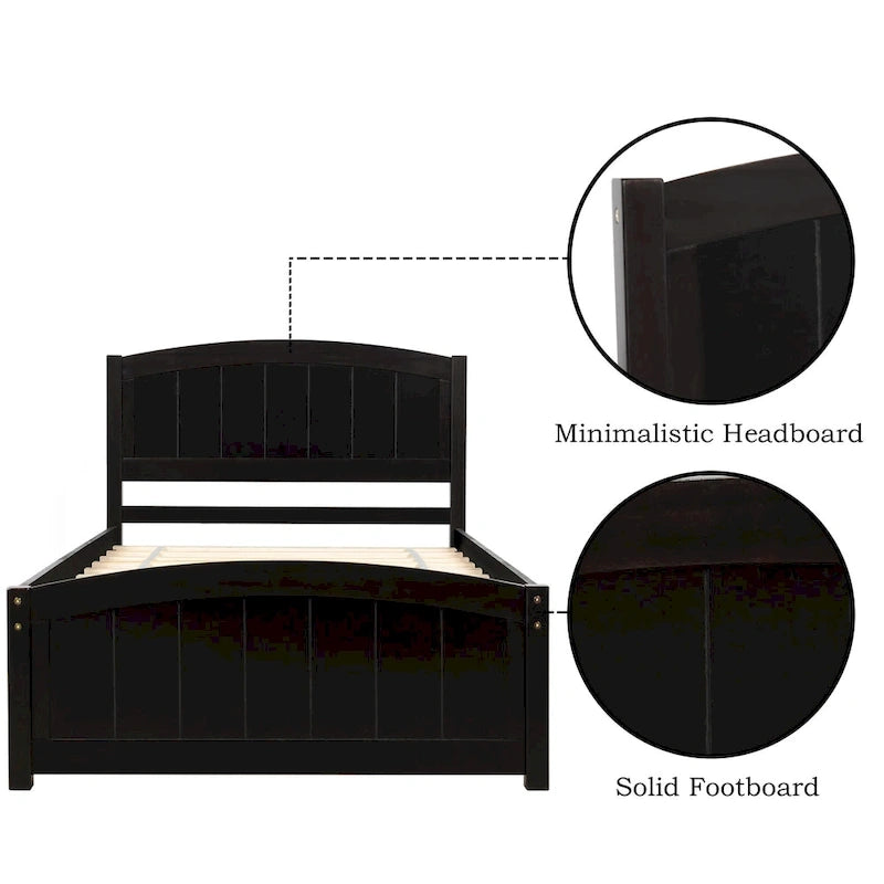 Twin Size Wood Platform Bed