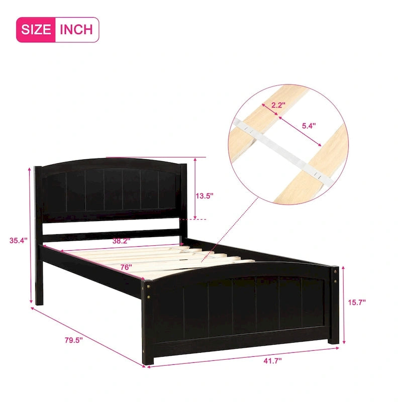 Twin Size Wood Platform Bed