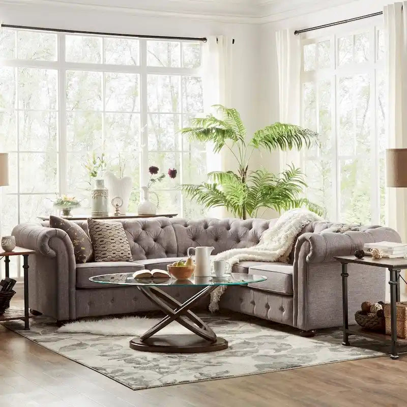 Knightsbridge Scrolled Arm Chesterfield Sectional by iNSPIRE Q Artisan