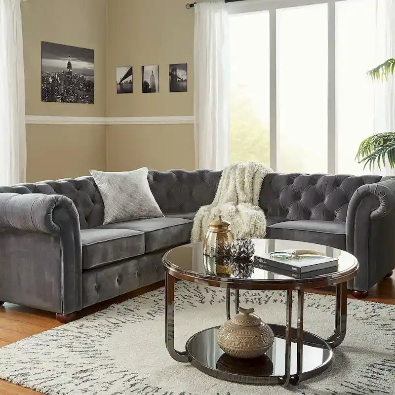 Knightsbridge Scrolled Arm Chesterfield Sectional by iNSPIRE Q Artisan