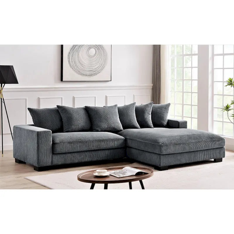 Us Pride Furniture Payan 102.4 Wide Corduroy L-Shape Sectional Sofa