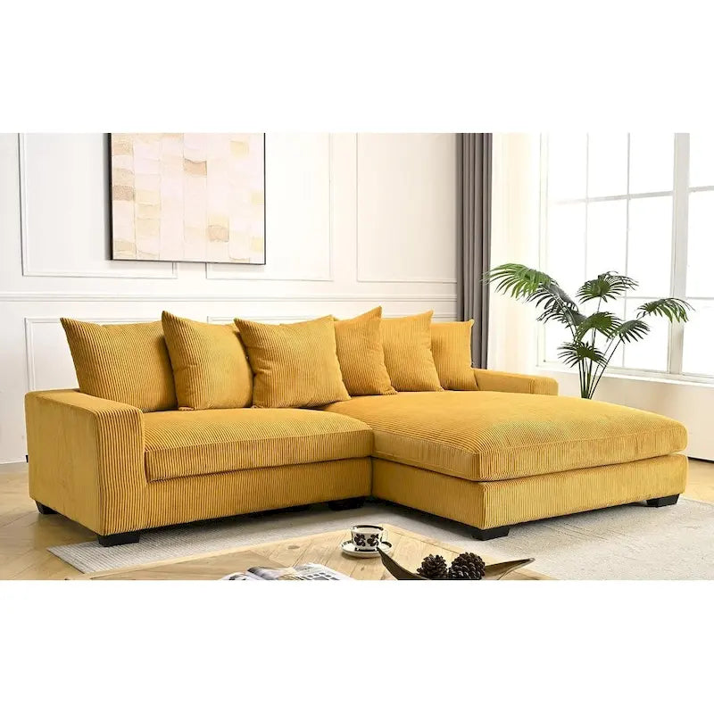 Us Pride Furniture Payan 102.4 Wide Corduroy L-Shape Sectional Sofa