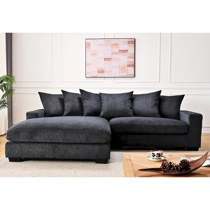 Us Pride Furniture Payan 102.4 Wide Corduroy L-Shape Sectional Sofa