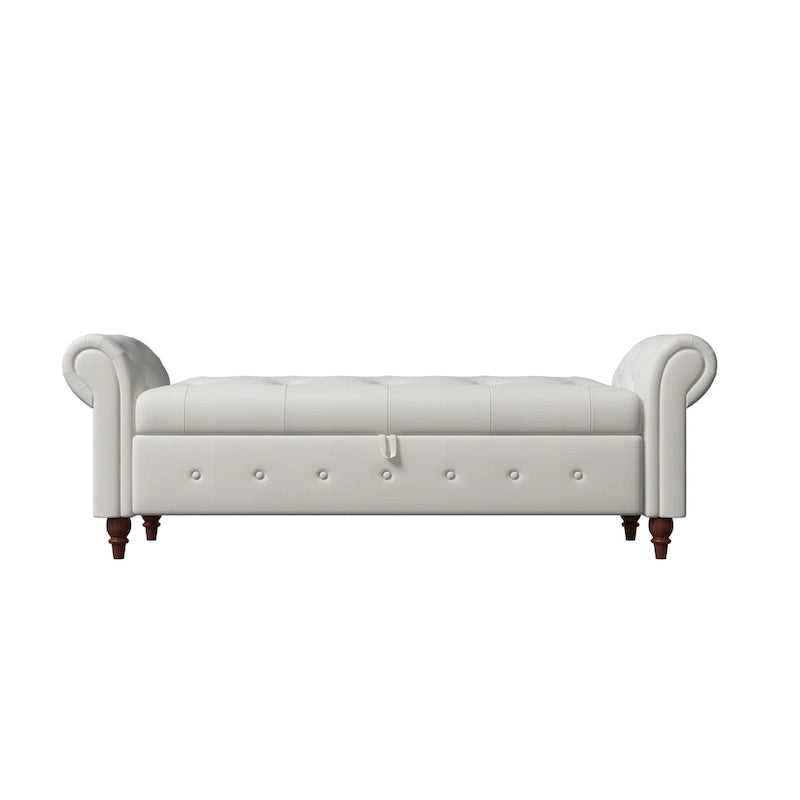 Modern Storage Bench Bed Bench with Rolled Arms