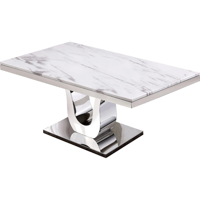 Best Quality Furniture 5-pc. White Genuine Marble Dining Set