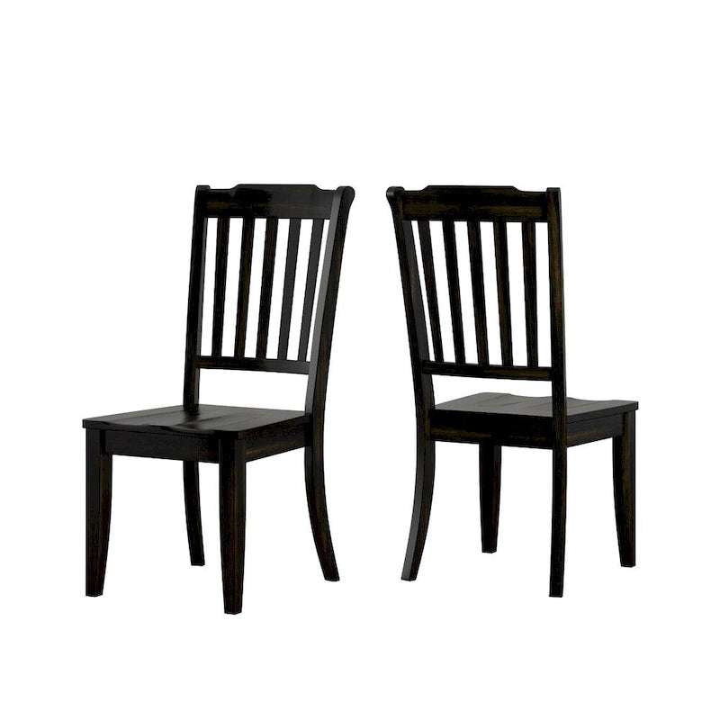Eleanor Oak Round Solid Wood Top and Slat Back Chairs 5-piece Dining Set by iNSPIRE Q Classic