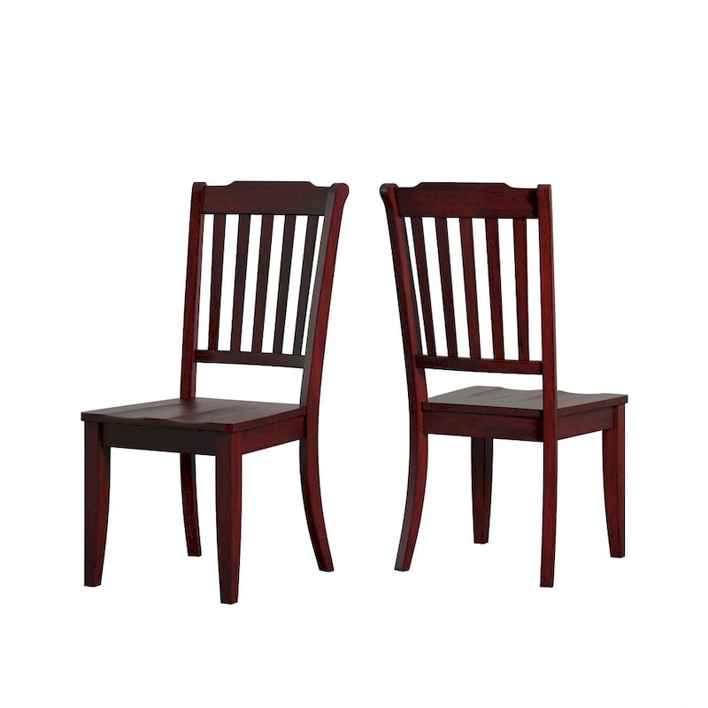 Eleanor Oak Round Solid Wood Top and Slat Back Chairs 5-piece Dining Set by iNSPIRE Q Classic
