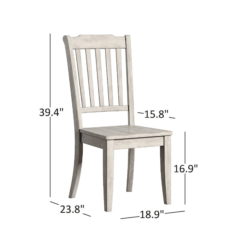 Eleanor Oak Round Solid Wood Top and Slat Back Chairs 5-piece Dining Set by iNSPIRE Q Classic