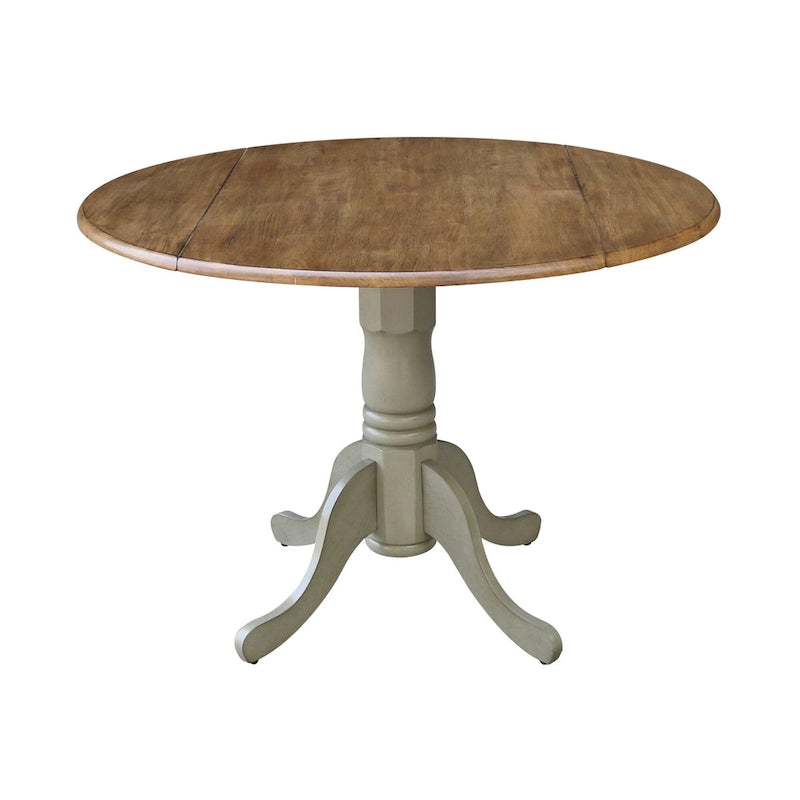 42 Dual Drop Leaf Pedestal Dining Table with Madrid Ladderback Chairs - Dining Set