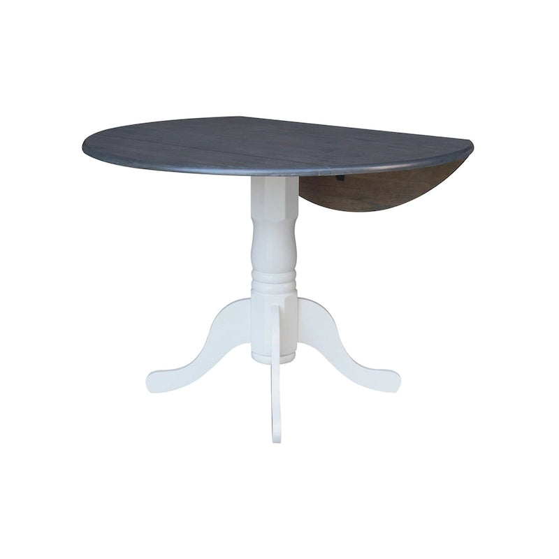 42 Dual Drop Leaf Pedestal Dining Table with Madrid Ladderback Chairs - Dining Set