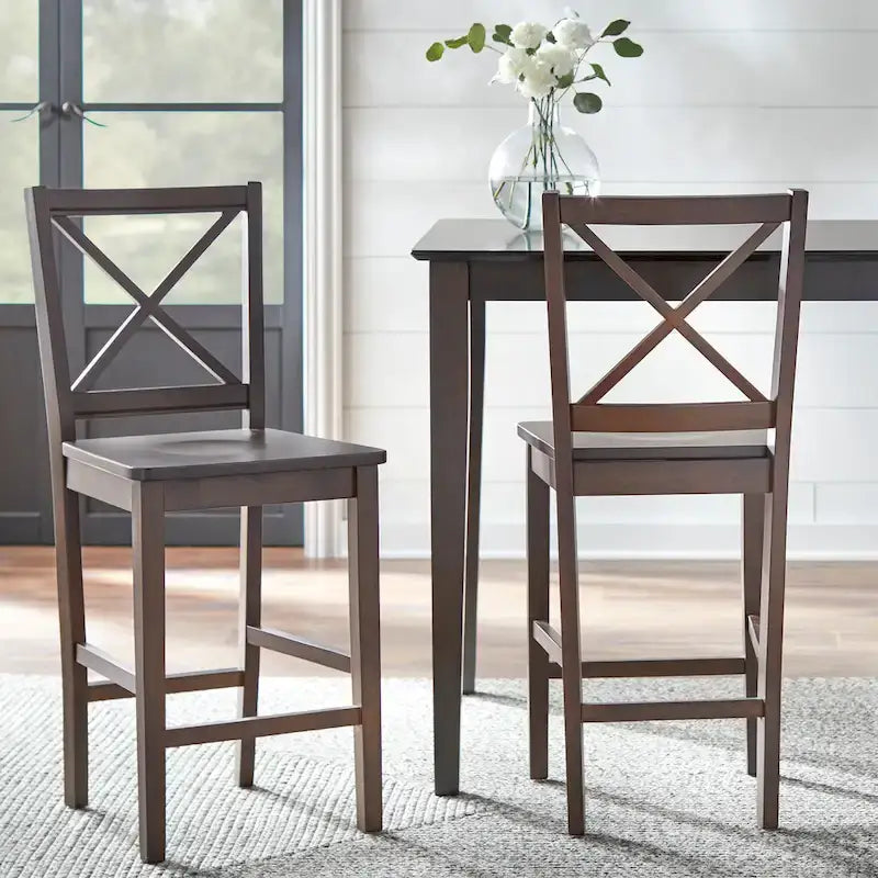 Virginia Cross Back 24-inch Stool (Set of 2)