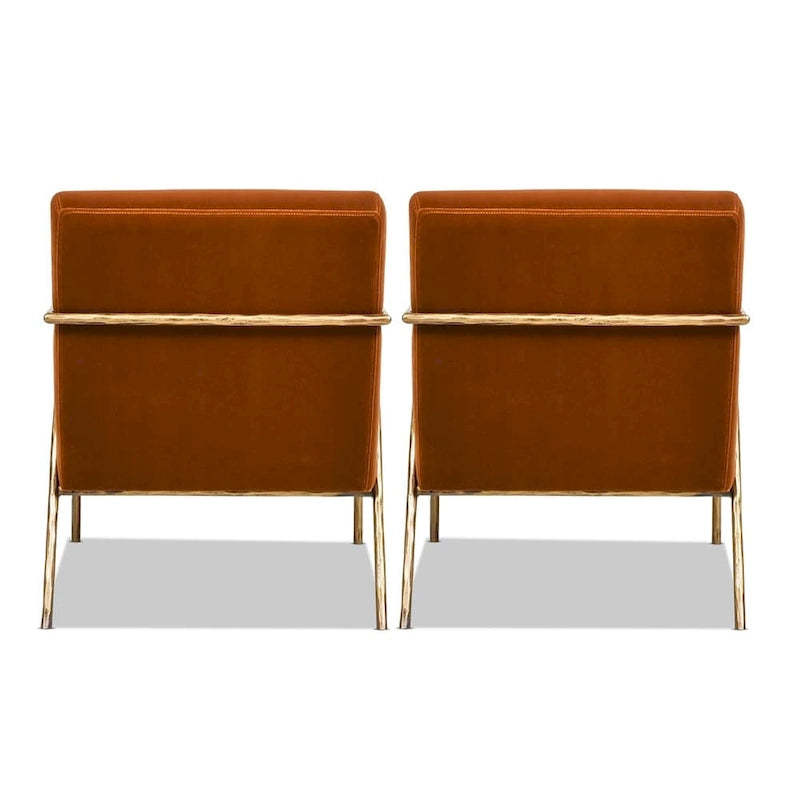 Aerin 24.5 Hammered Brass Velvet Accent Arm Chair
