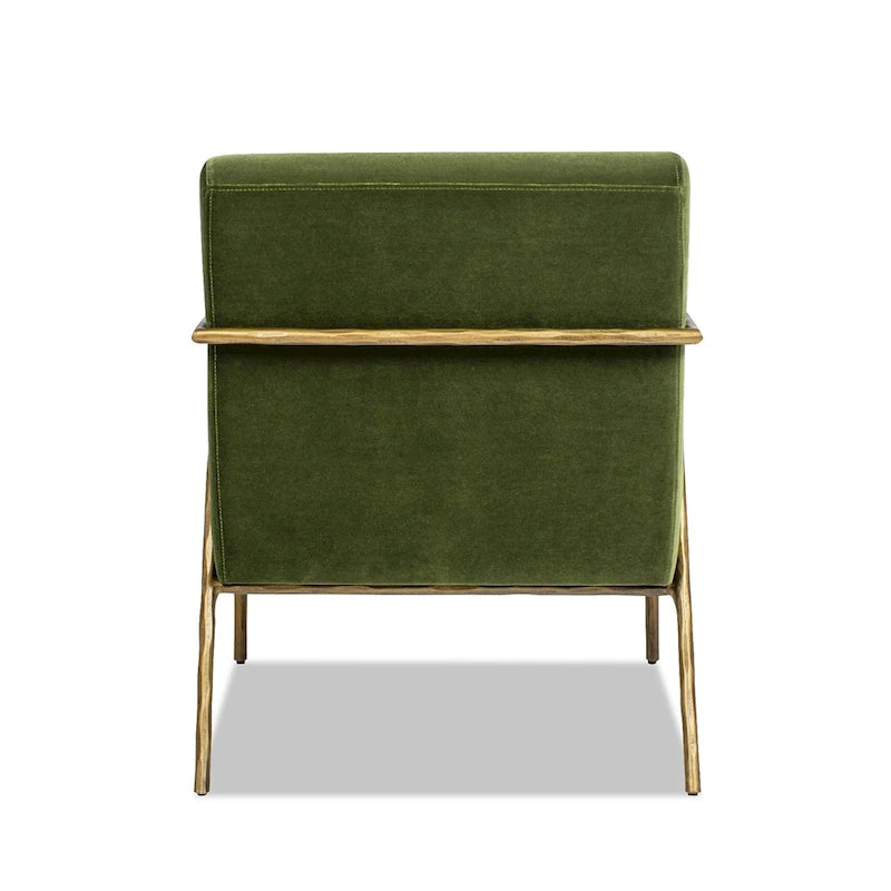 Aerin 24.5 Hammered Brass Velvet Accent Arm Chair