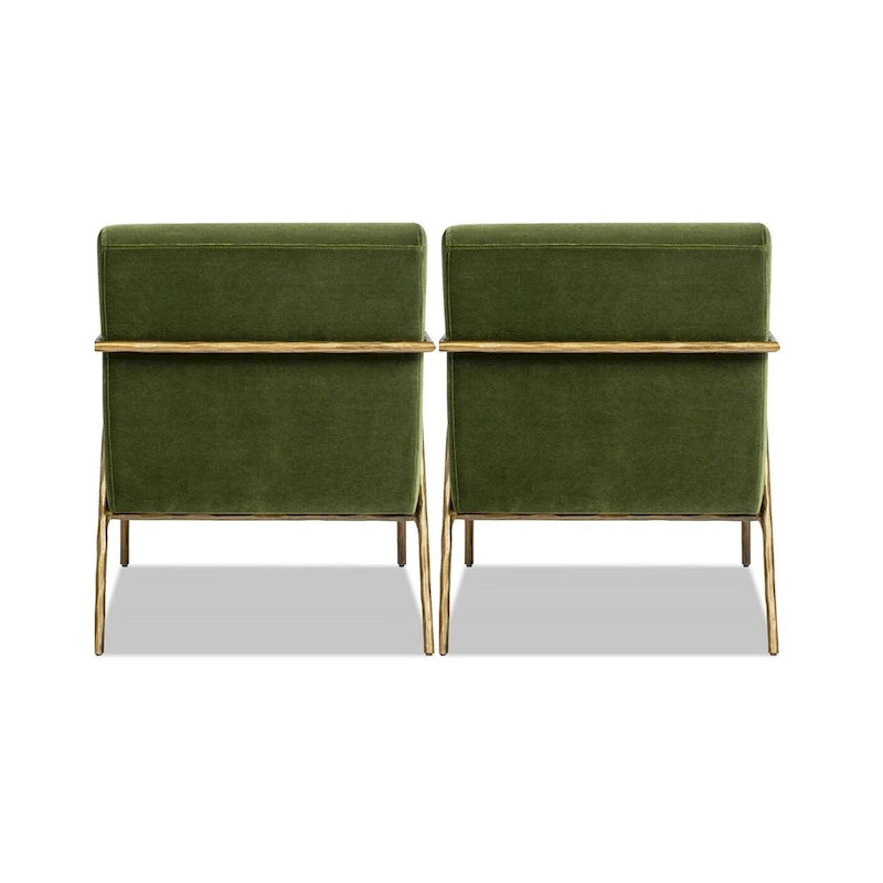 Aerin 24.5 Hammered Brass Velvet Accent Arm Chair