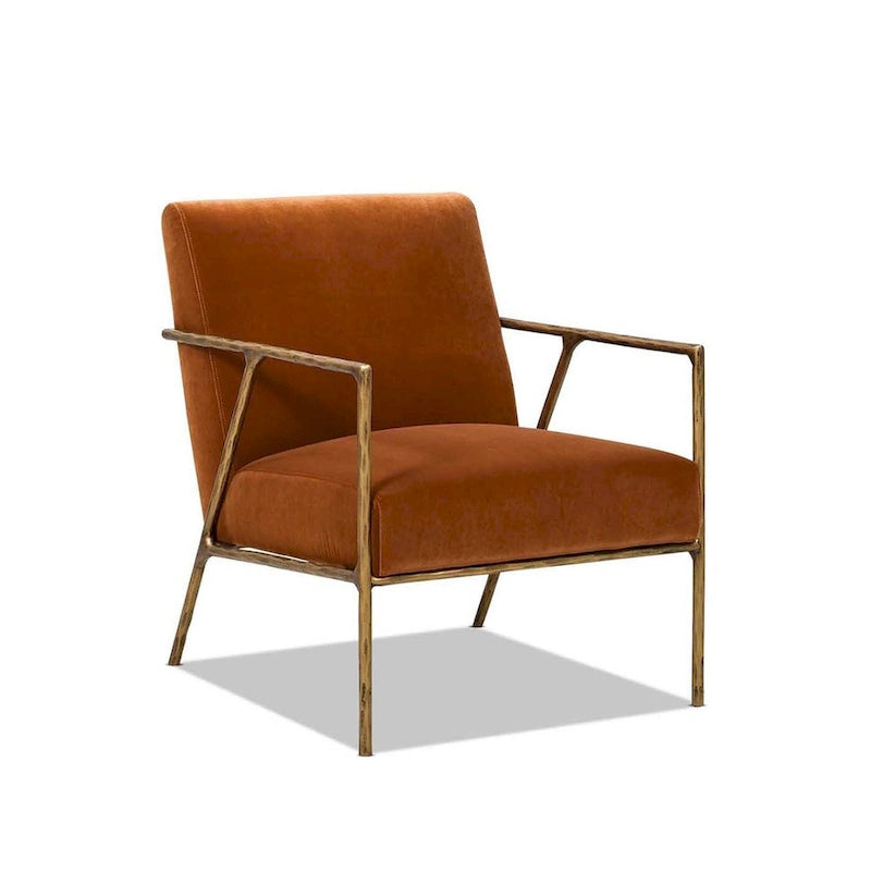 Aerin 24.5 Hammered Brass Velvet Accent Arm Chair