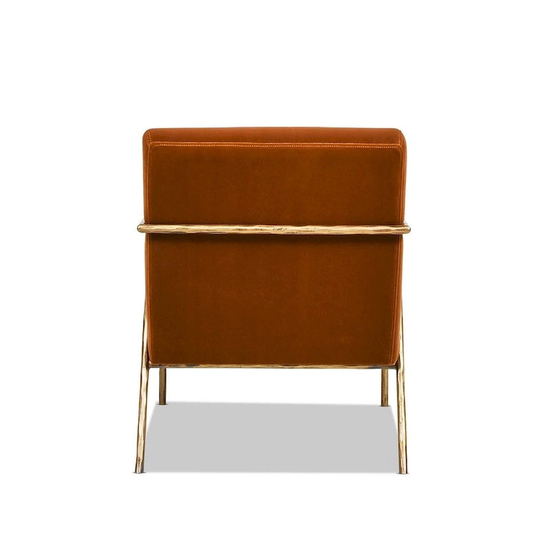 Aerin 24.5 Hammered Brass Velvet Accent Arm Chair