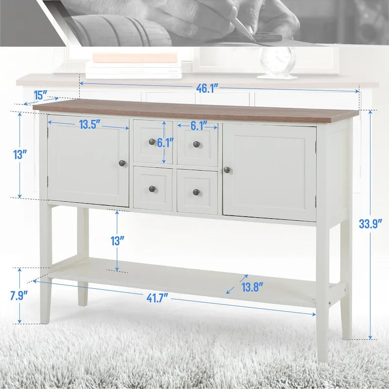 Sophia & William Buffet Sideboard Server Storage Cabinet Organizer with 4 Drawers