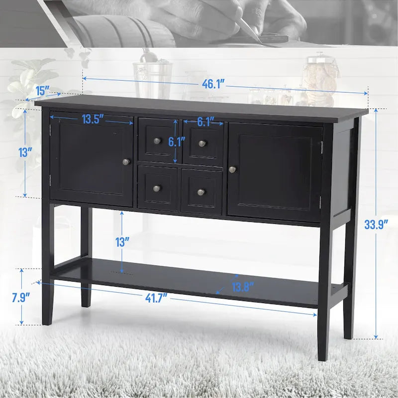 Sophia & William Buffet Sideboard Server Storage Cabinet Organizer with 4 Drawers