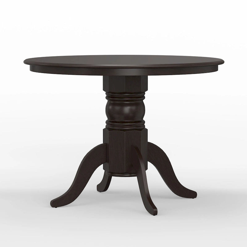 5-Piece Dining Set, 42 Round Pedestal Table and Slat Back Chairs