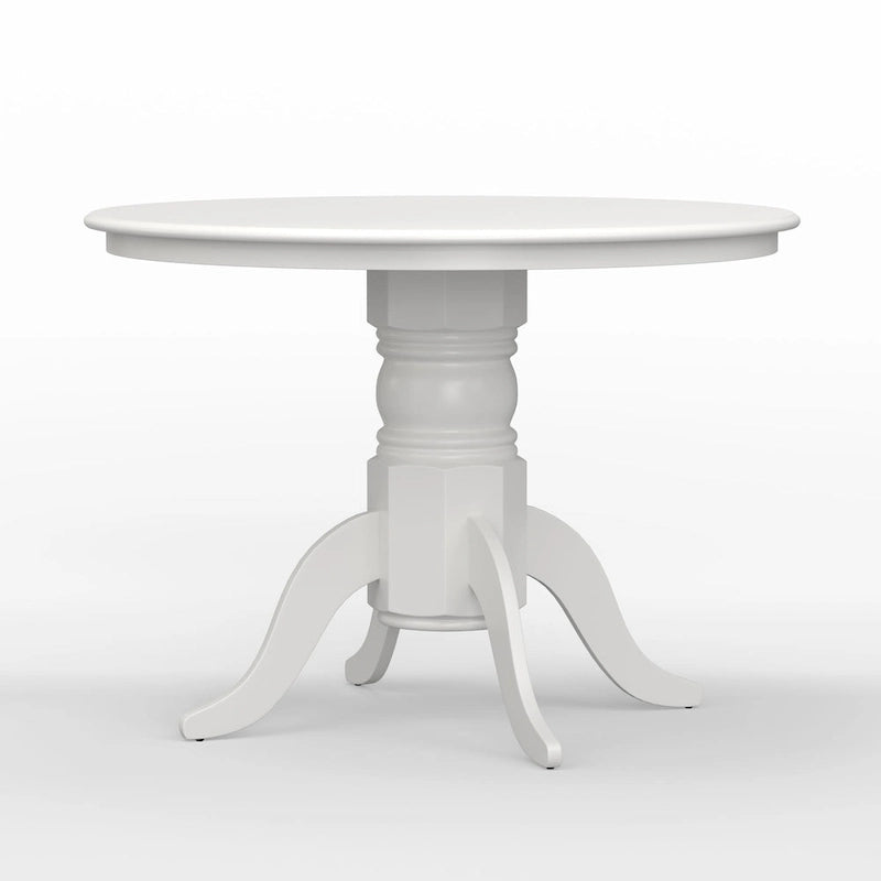 5-Piece Dining Set, 42 Round Pedestal Table and Slat Back Chairs