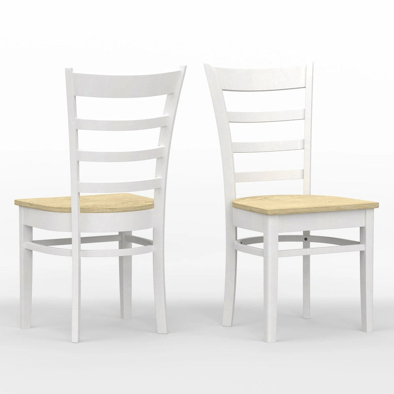 5-Piece Dining Set, 42 Round Pedestal Table and Slat Back Chairs