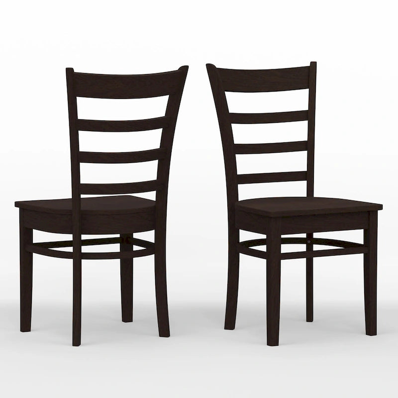 5-Piece Dining Set, 42 Round Pedestal Table and Slat Back Chairs