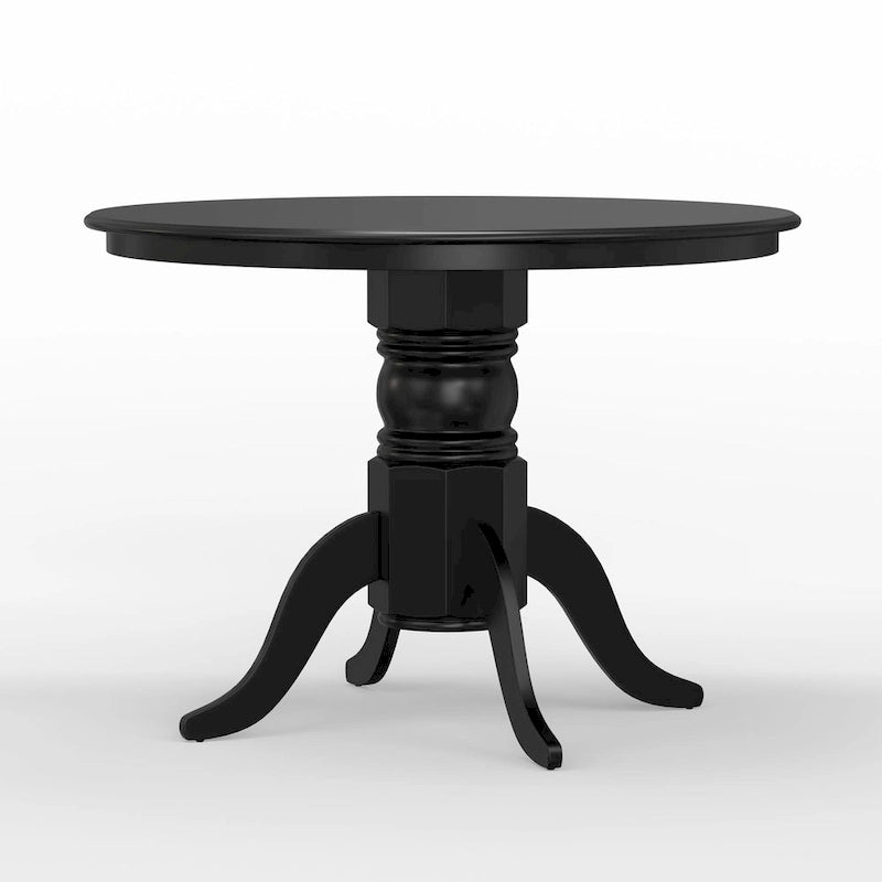 5-Piece Dining Set, 42 Round Pedestal Table and Slat Back Chairs