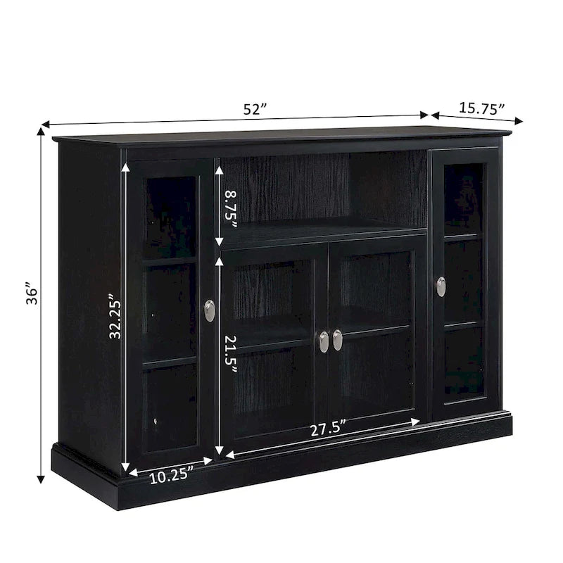 Convenience Concepts Summit Highboy 60 TV Stand with Storage Cabinets and Shelves