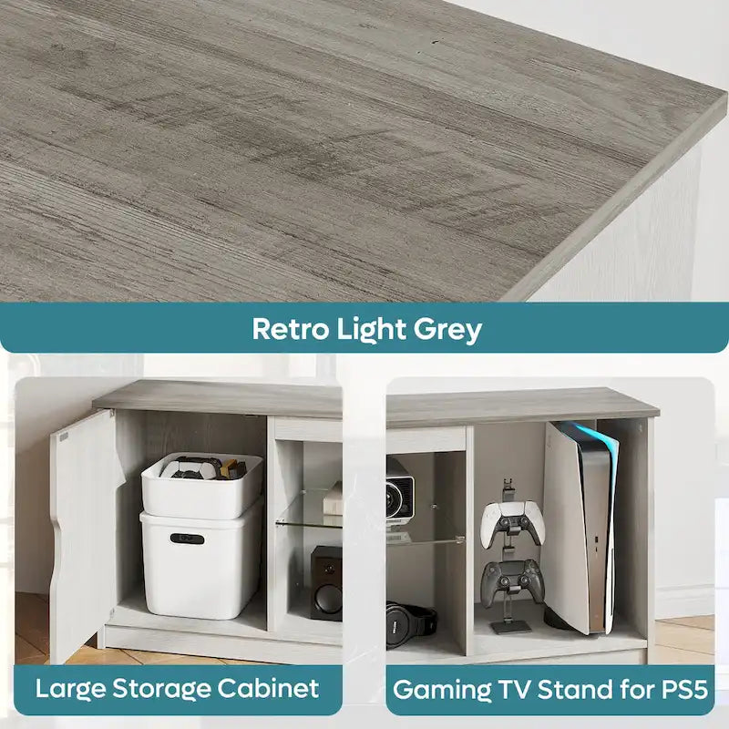 Modern TV Stand for up to 65 TVs Gaming Entertainment Center with Adjustable Shelves for PS5 - 58 inches