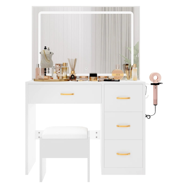 Vanity Desk Makeup Table Light Strip Mirror Dressing - 35.4L x 15.7W x 53.5H