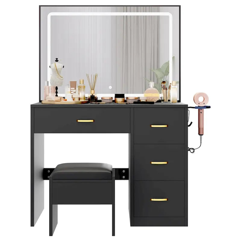 Vanity Desk Makeup Table Light Strip Mirror Dressing - 35.4L x 15.7W x 53.5H