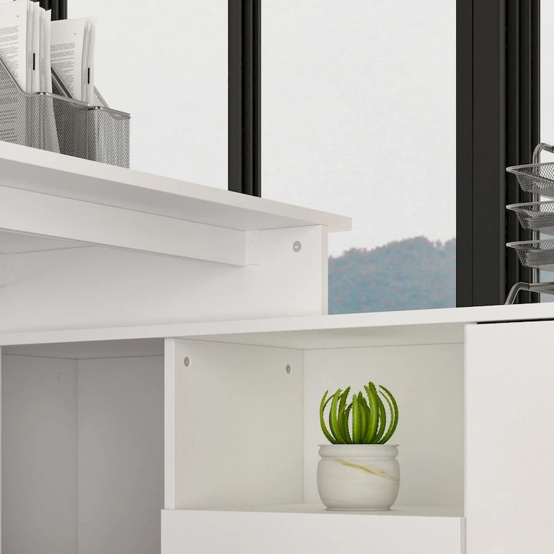 Kerrogee Computer Desk L-Shaped Corner Desk Workstation Reversible