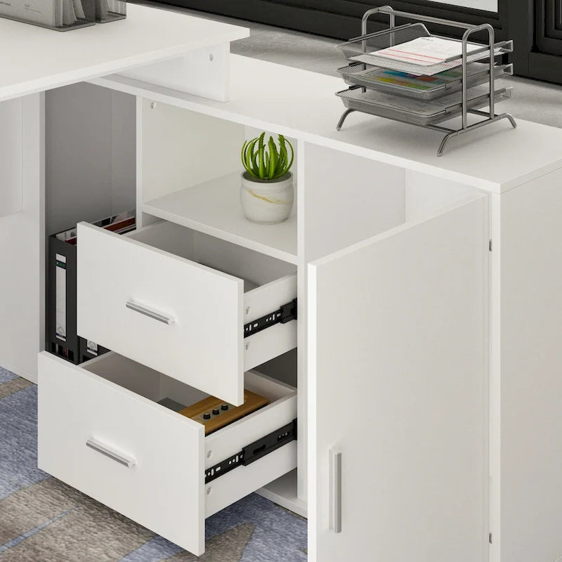 Kerrogee Computer Desk L-Shaped Corner Desk Workstation Reversible