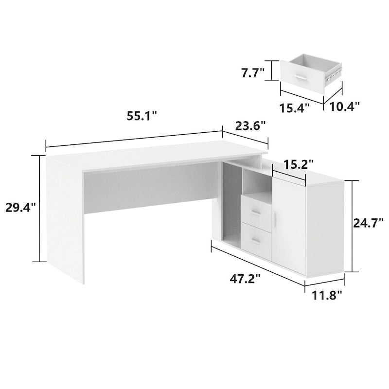 Kerrogee Computer Desk L-Shaped Corner Desk Workstation Reversible