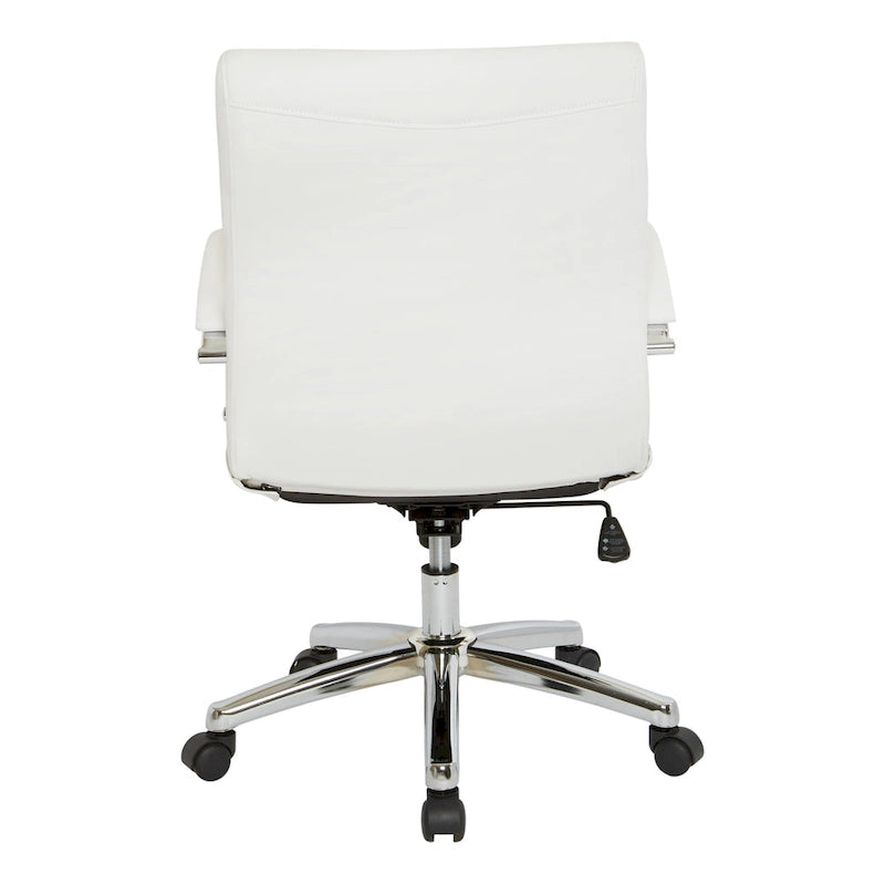 Executive Low Back Faux Leather Chair with Chrome Arms and Base - single