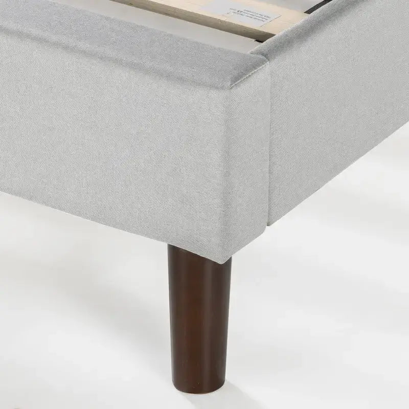 Priage by Zinus Grey Sand Upholstered Beige Button-tufted Premium Platform Bed