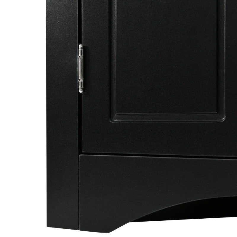 White Triangle Bathroom Storage Cabinet with Adjustable Shelves - 17.2W x 17.2D x 31.5H