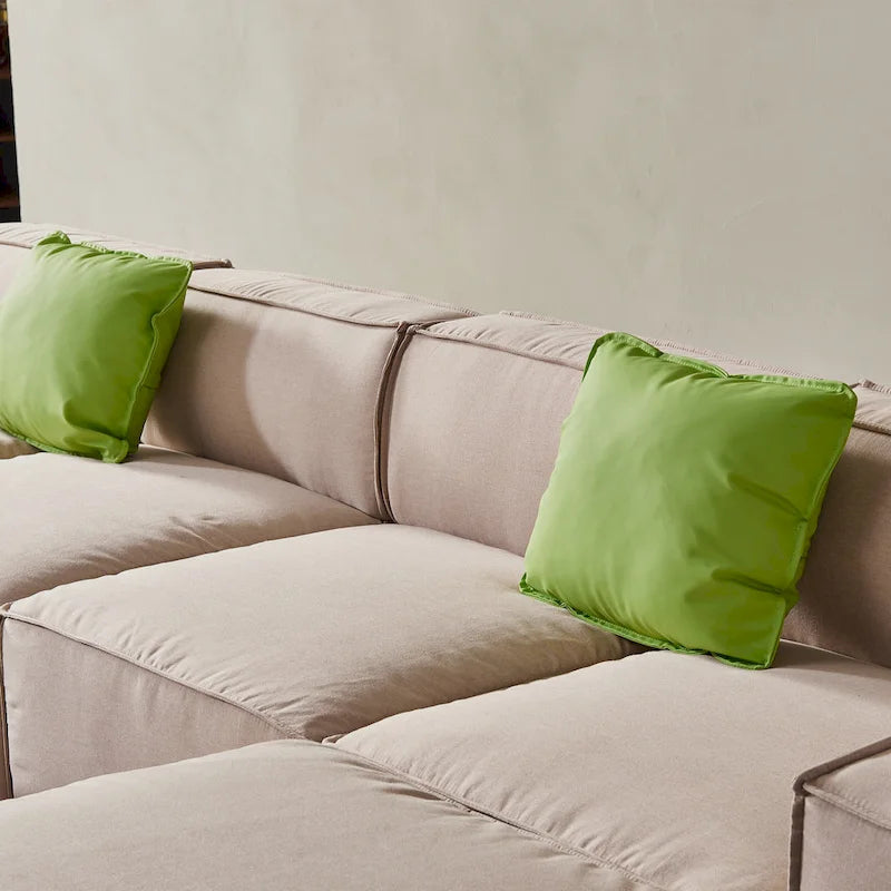 Modular Sectional Fabric Sofa (Beige)