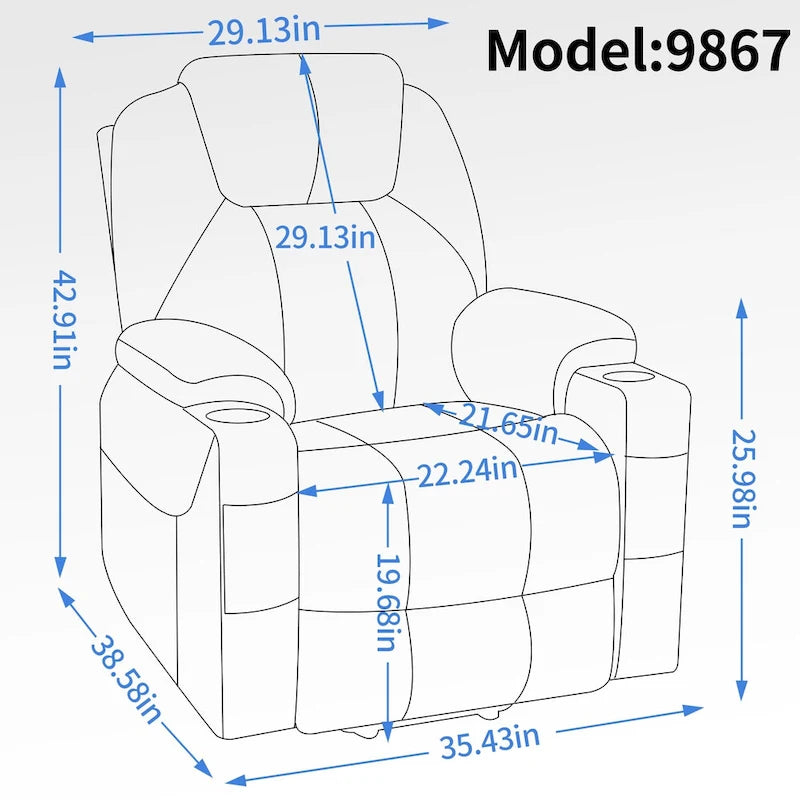 Okin motor Up to 350 LBS Chenille Power Lift Recliner Chair, Heavy Duty Motion Mechanism with 8-Point Vibration Massage and Lumb