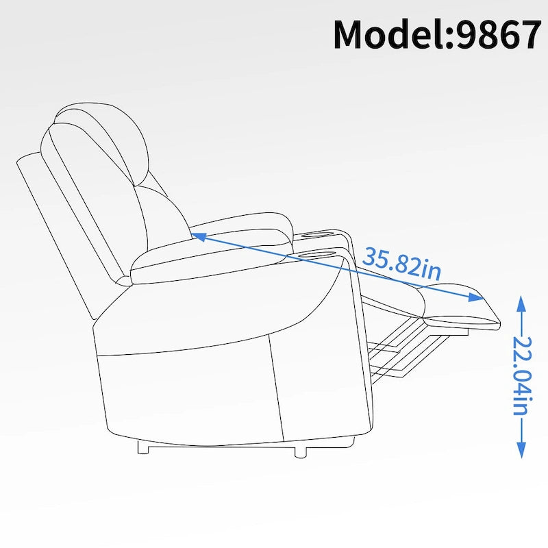 Okin motor Up to 350 LBS Chenille Power Lift Recliner Chair, Heavy Duty Motion Mechanism with 8-Point Vibration Massage and Lumb