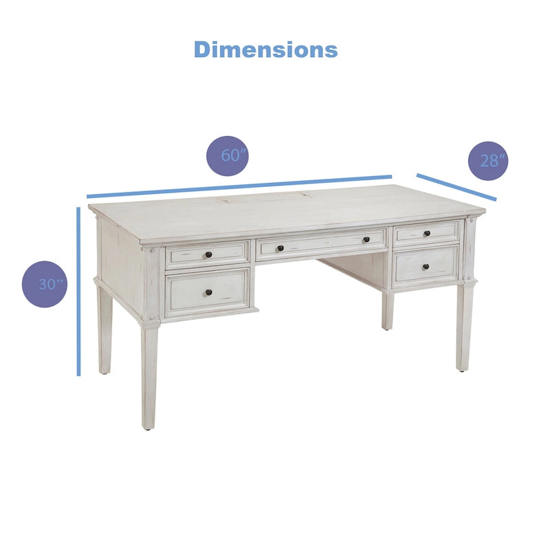 Harbor Point Vintage 60-inch Storage Desk